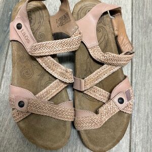 Taos Footwear Pink Braided Sandals